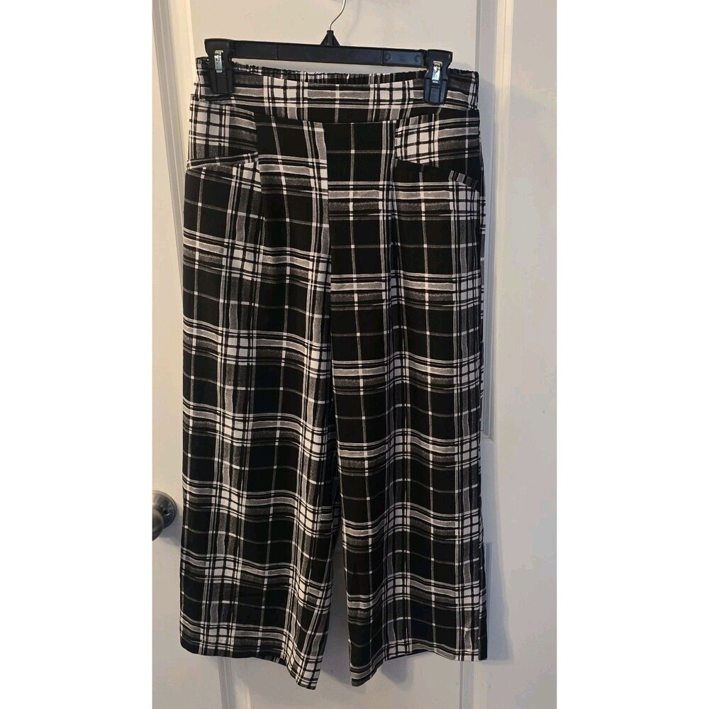 Cato Est 1946 Women's Size Small Black/White Plaid Pull-on Pants